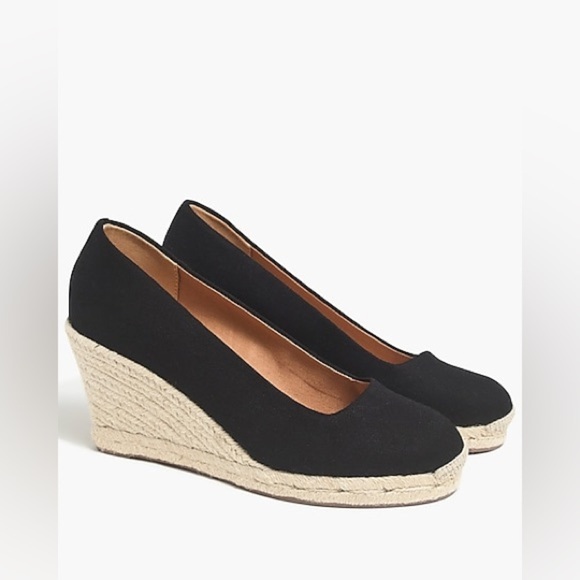 J. Crew Women’s Seville Canvas Espadrille, Black - Picture 1 of 7
